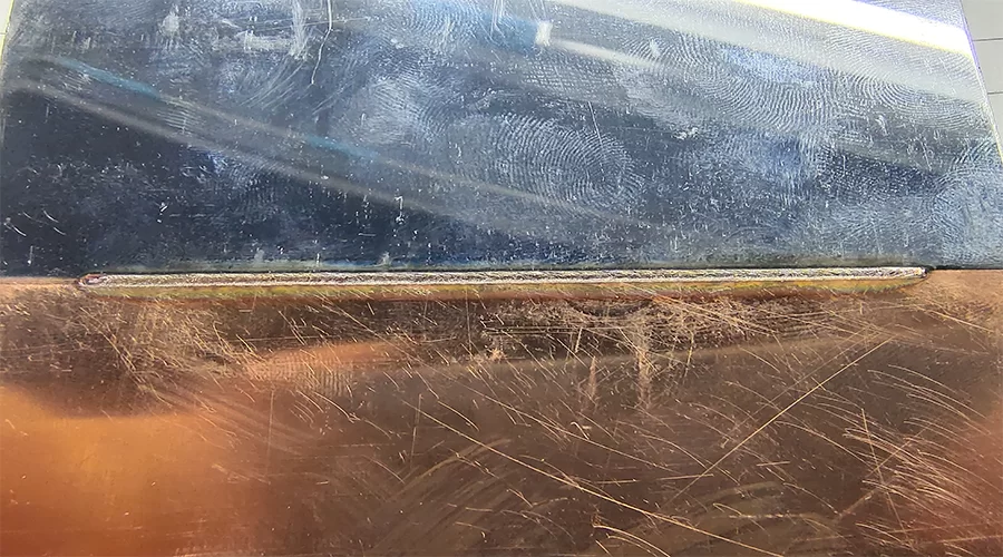 Stainless steel-purple copper welding