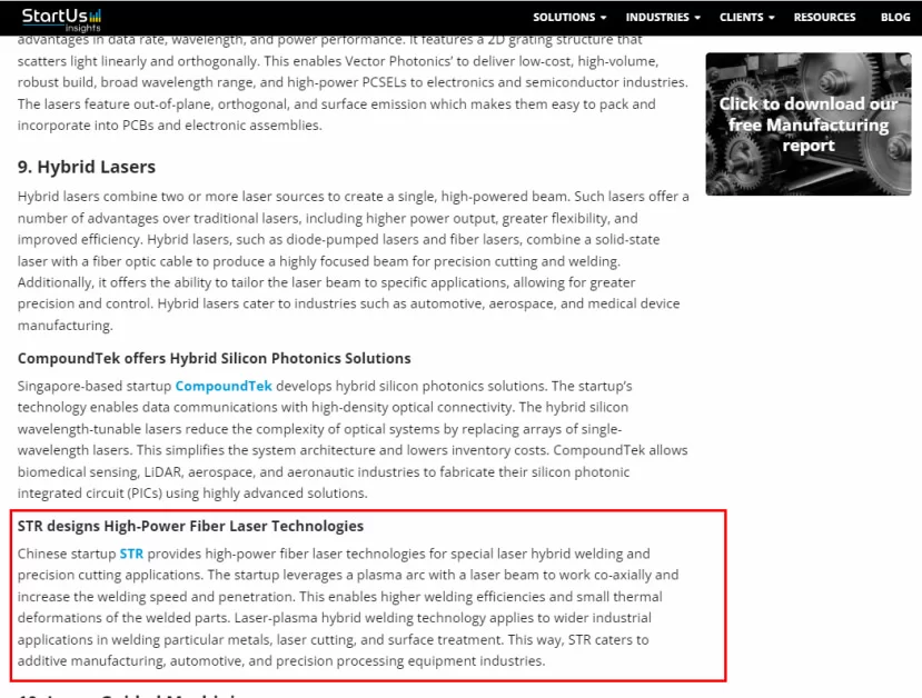 STRONGEST LASER Named to Global TOP 10: | Sichuan Strongest Laser Technology Co., Ltd STRONGEST LASER Named to Global TOP 10: | result 1725702186