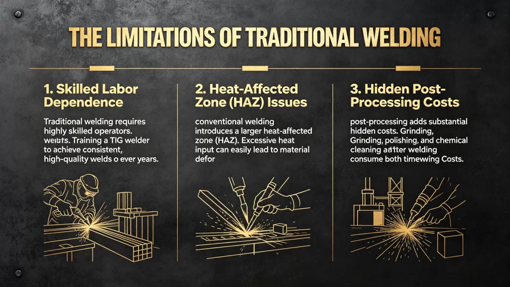 Handheld Laser Welding Machine: 4X Faster Metal Fabrication Solution in 2026 | STRION LASER | The Challenges of Traditional Welding Methods 1776849220